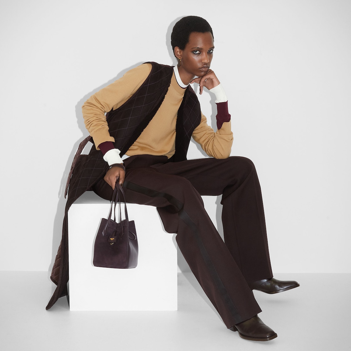 Fendi Origami Mini Transformable Suede and Leather Mini Bag - Image 7